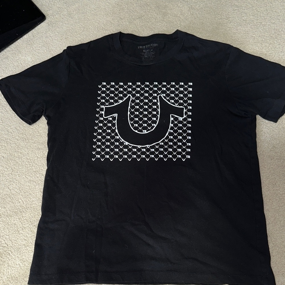 True Religion Black and White Logo T-Shirt
